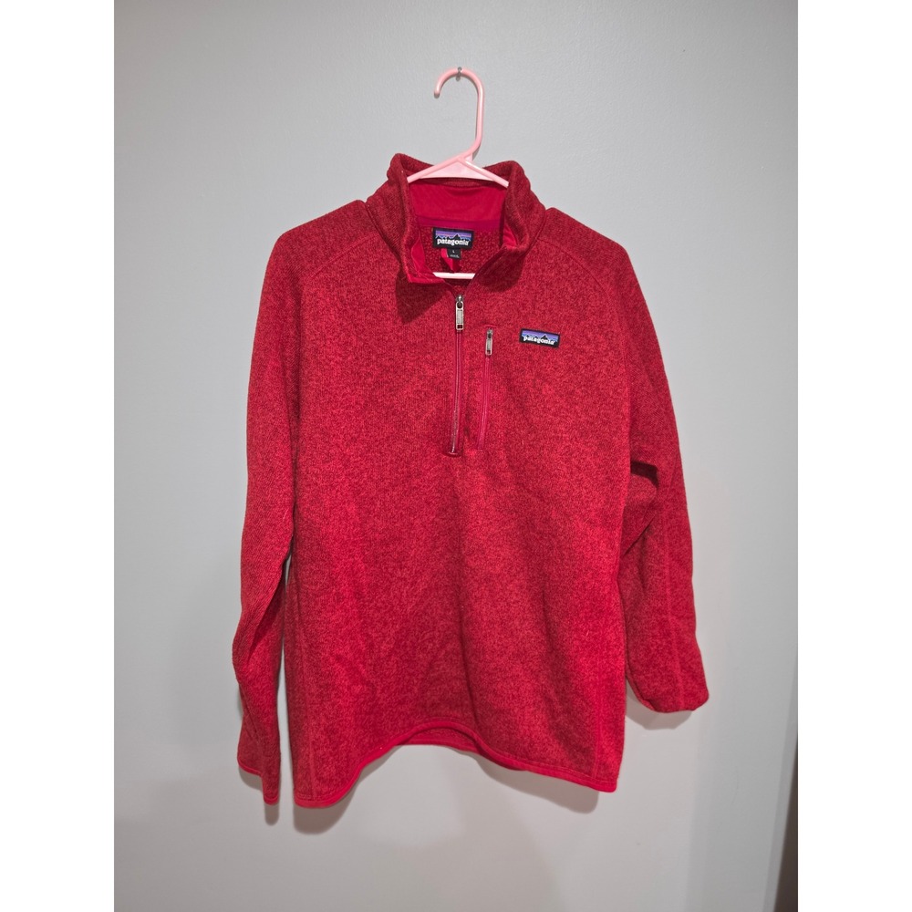 Patagonia Better Sweater 1/4 Zip Fleece Pullover Mens Large Red Heather 25527